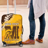 Personalized Mililani Hawaii High School Luggage Cover Puakenikeni Lei Hawaiian Pattern LT14 Yellow - Polynesian Pride