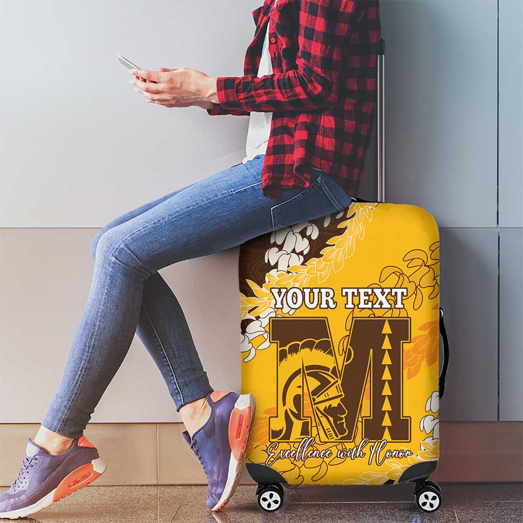 Personalized Mililani Hawaii High School Luggage Cover Puakenikeni Lei Hawaiian Pattern LT14 - Polynesian Pride