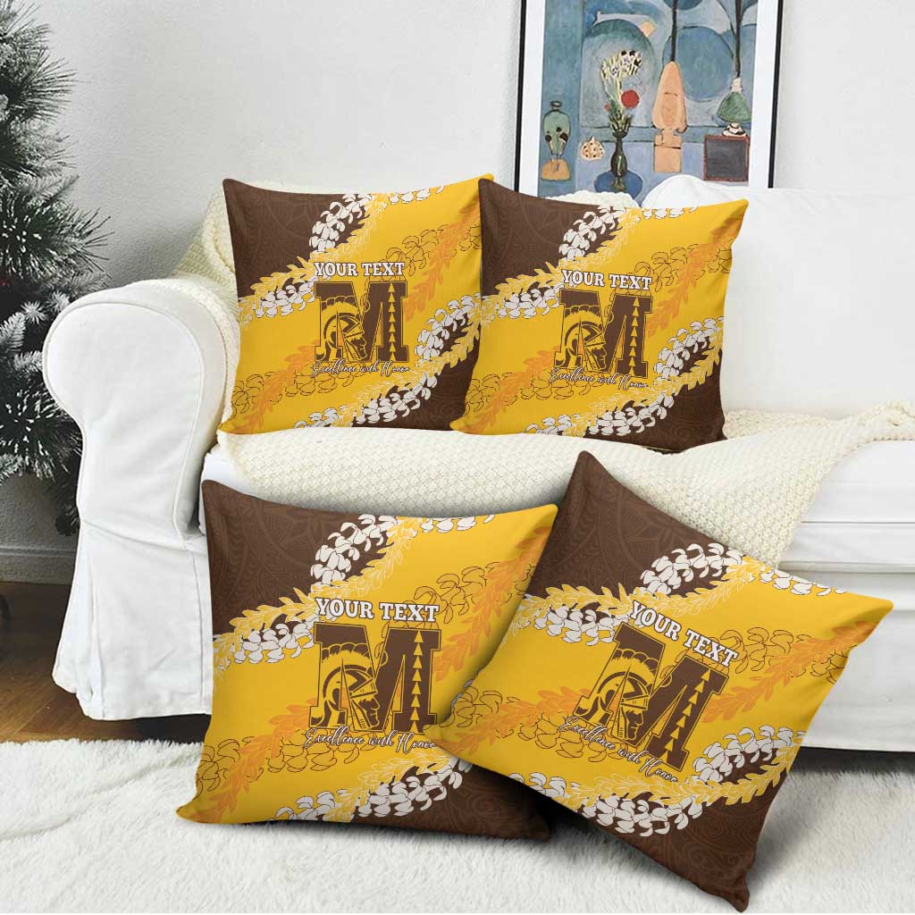 Personalized Mililani Hawaii High School Pillow Cover Puakenikeni Lei Hawaiian Pattern LT14 - Polynesian Pride