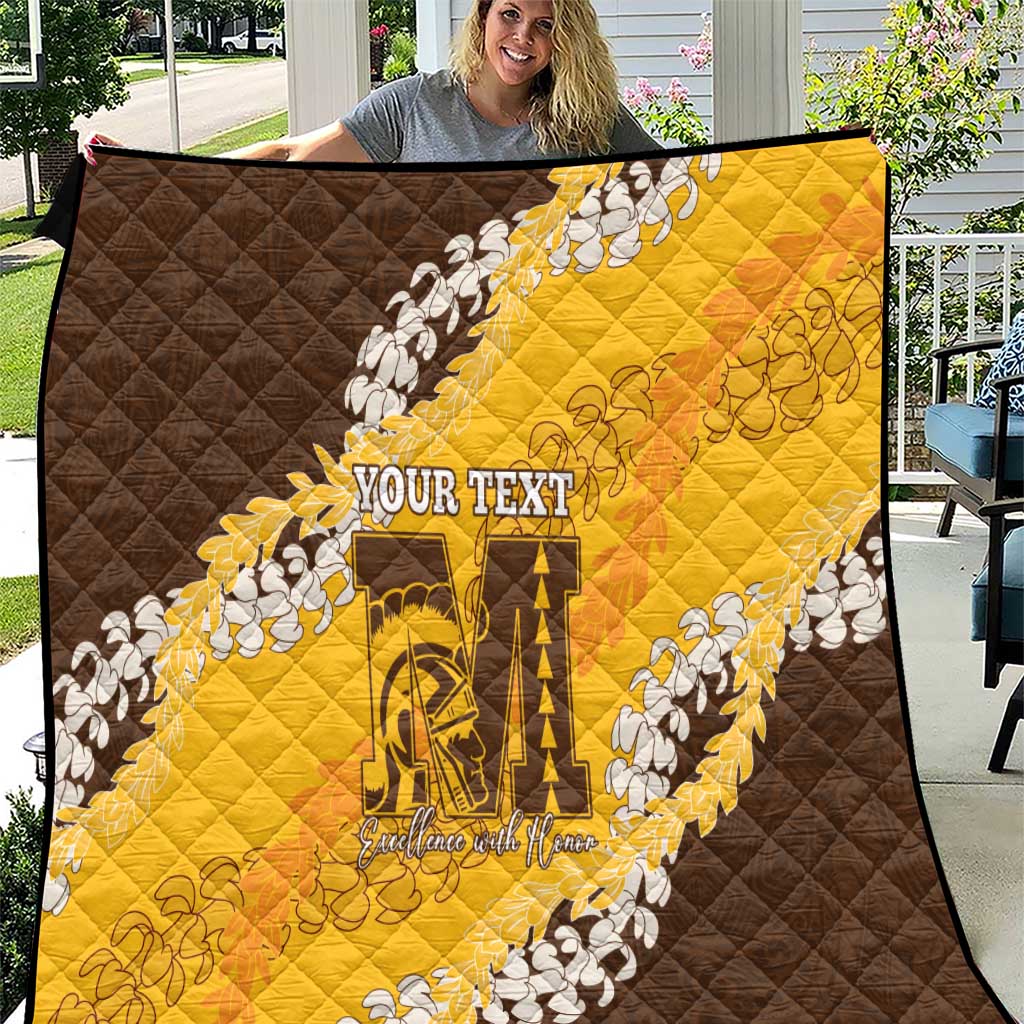 Personalized Mililani Hawaii High School Quilt Puakenikeni Lei Hawaiian Pattern - Polynesian Pride