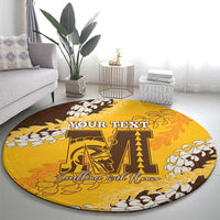 Personalized Mililani Hawaii High School Round Carpet Puakenikeni Lei Hawaiian Pattern - Polynesian Pride