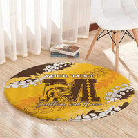 Personalized Mililani Hawaii High School Round Carpet Puakenikeni Lei Hawaiian Pattern - Polynesian Pride