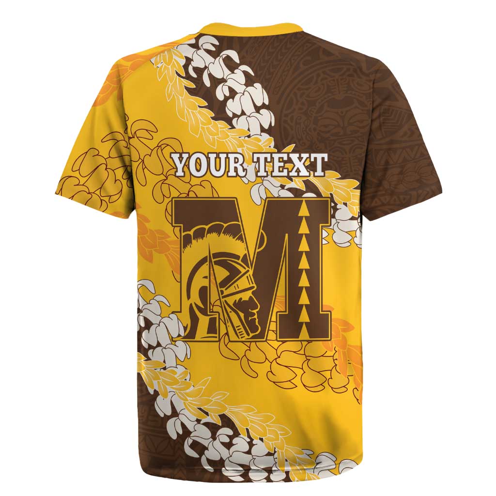 Personalized Mililani Hawaii High School Rugby Jersey Puakenikeni Lei Hawaiian Pattern LT14 - Polynesian Pride