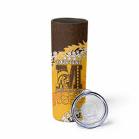 Personalized Mililani Hawaii High School Skinny Tumbler Puakenikeni Lei Hawaiian Pattern LT14 - Polynesian Pride