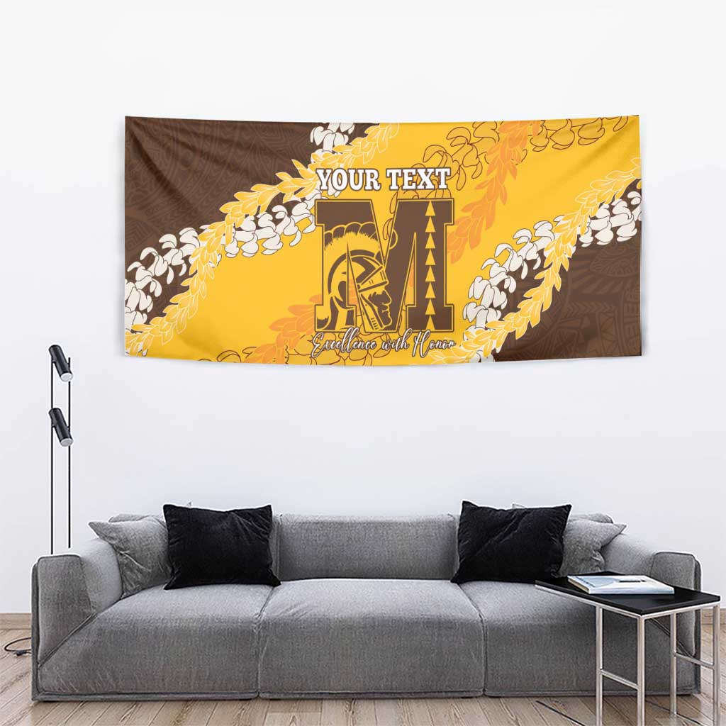 Personalized Mililani Hawaii High School Tapestry Puakenikeni Lei Hawaiian Pattern - Polynesian Pride