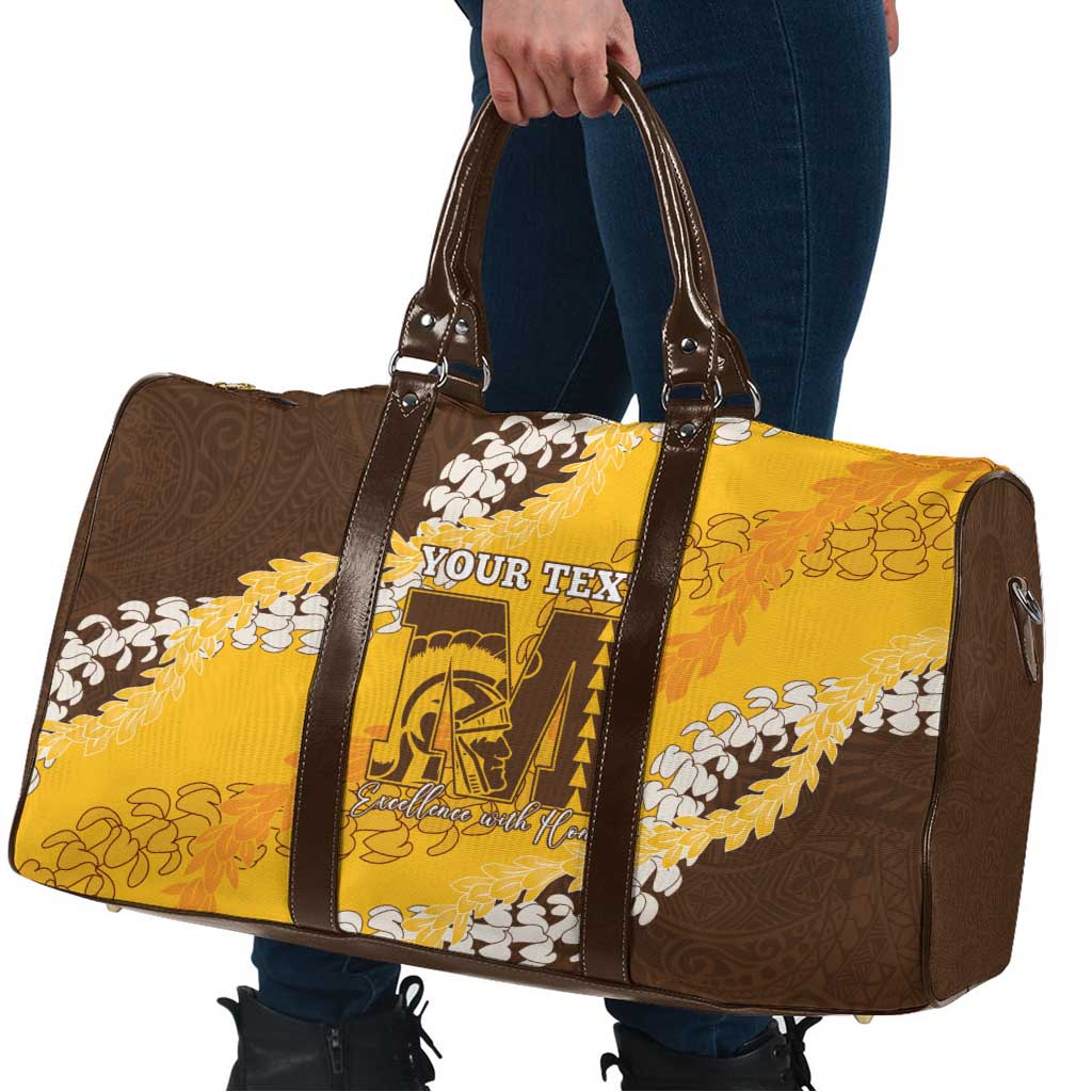 Personalized Mililani Hawaii High School Travel Bag Puakenikeni Lei Hawaiian Pattern LT14 - Polynesian Pride