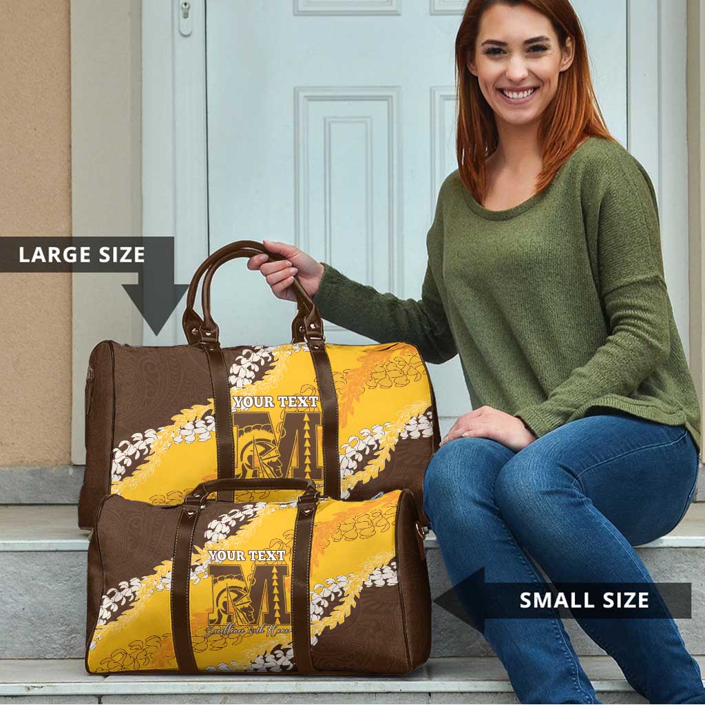 Personalized Mililani Hawaii High School Travel Bag Puakenikeni Lei Hawaiian Pattern LT14 - Polynesian Pride