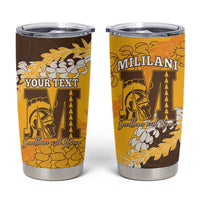 Personalized Mililani Hawaii High School Tumbler Cup Puakenikeni Lei Hawaiian Pattern LT14 Yellow - Polynesian Pride