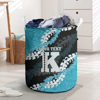 Personalized Kapolei Hawaii High School Laundry Basket Puakenikeni Lei Hawaiian Pattern LT14 Teal - Polynesian Pride