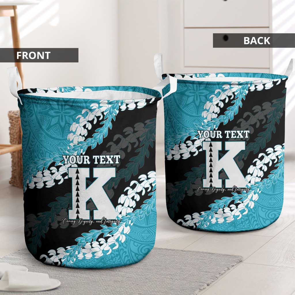 Personalized Kapolei Hawaii High School Laundry Basket Puakenikeni Lei Hawaiian Pattern LT14 - Polynesian Pride