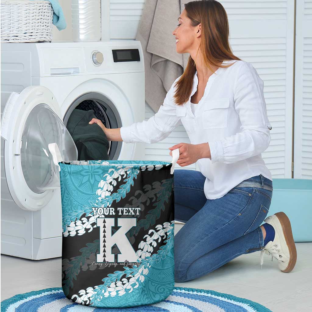 Personalized Kapolei Hawaii High School Laundry Basket Puakenikeni Lei Hawaiian Pattern LT14 - Polynesian Pride