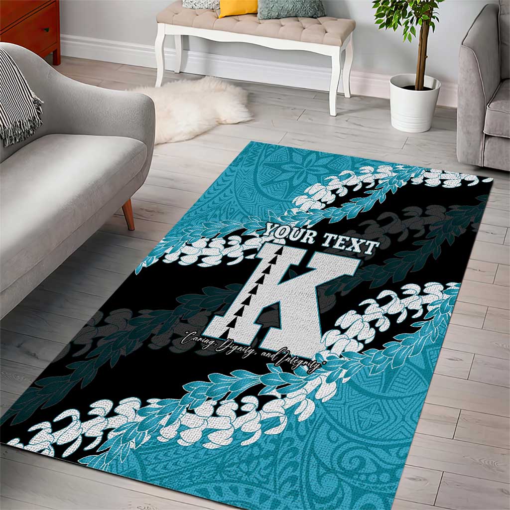 Personalized Kapolei Hawaii High School Area Rug Puakenikeni Lei Hawaiian Pattern - Polynesian Pride