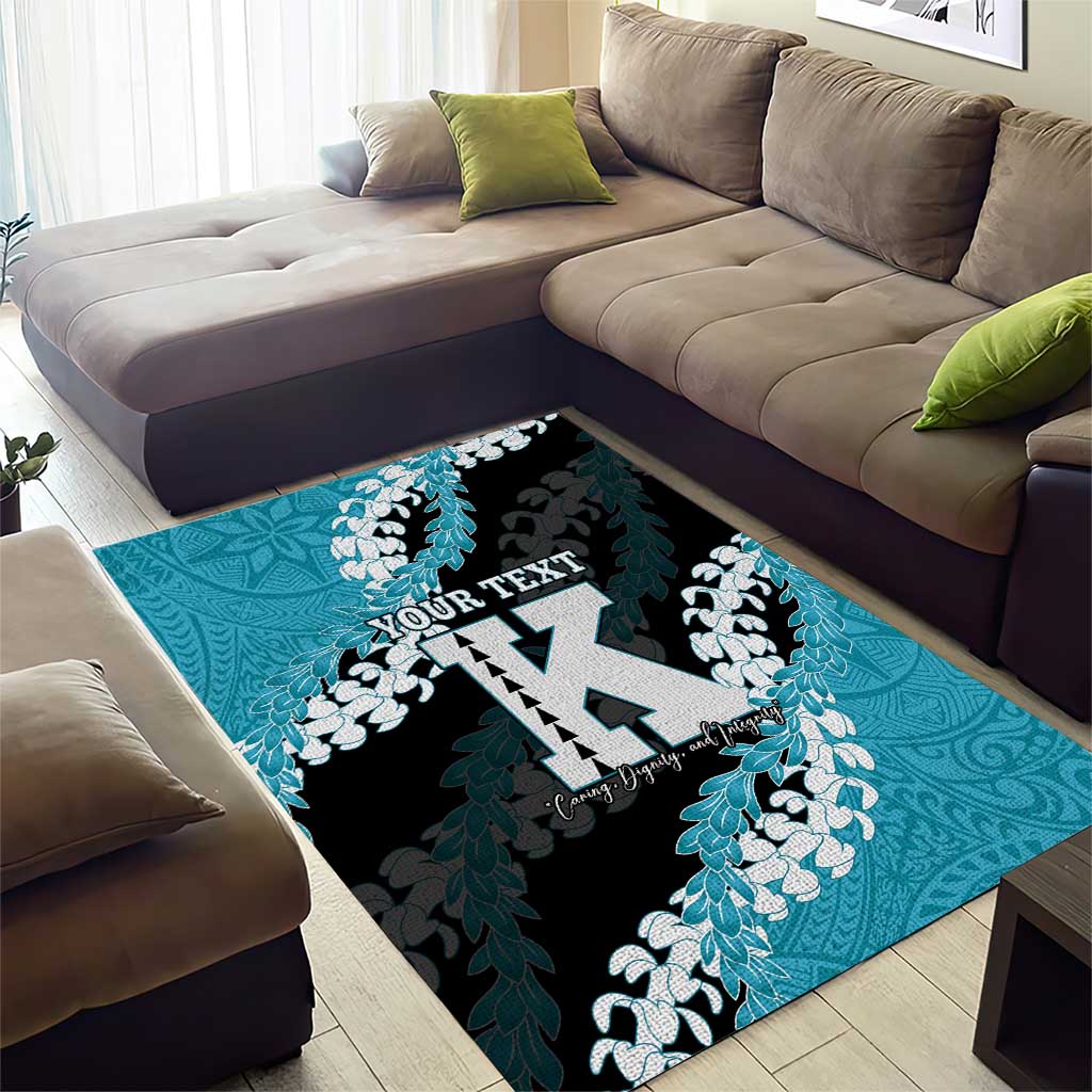 Personalized Kapolei Hawaii High School Area Rug Puakenikeni Lei Hawaiian Pattern - Polynesian Pride