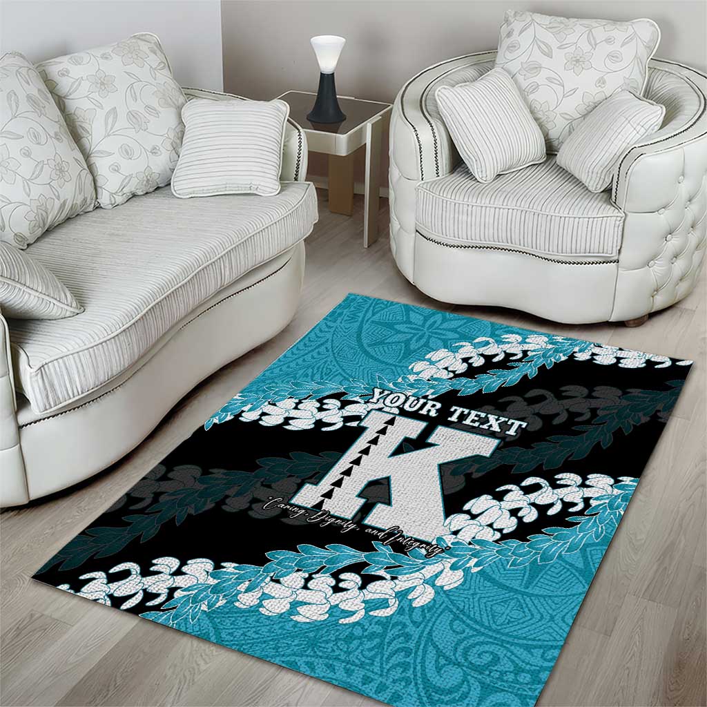 Personalized Kapolei Hawaii High School Area Rug Puakenikeni Lei Hawaiian Pattern - Polynesian Pride