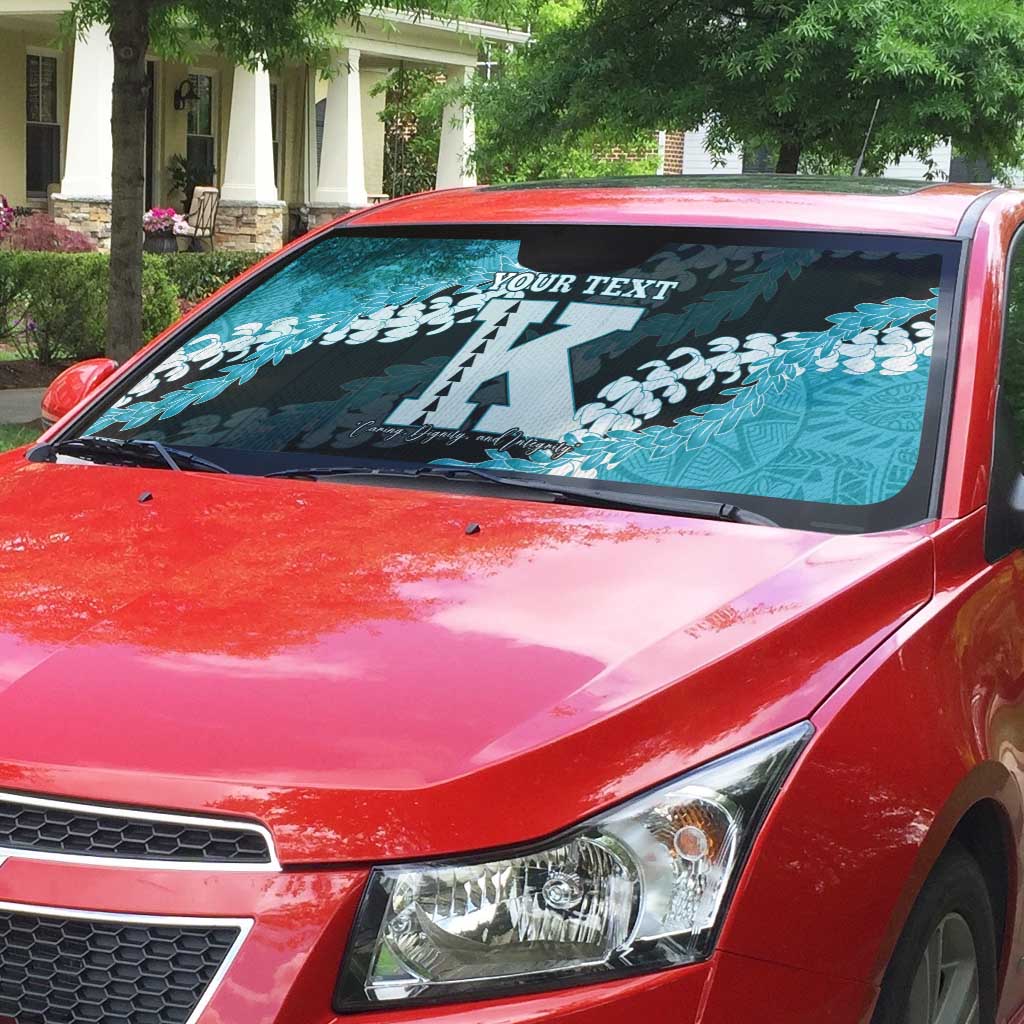 Personalized Kapolei Hawaii High School Auto Sun Shade Puakenikeni Lei Hawaiian Pattern LT14 - Polynesian Pride