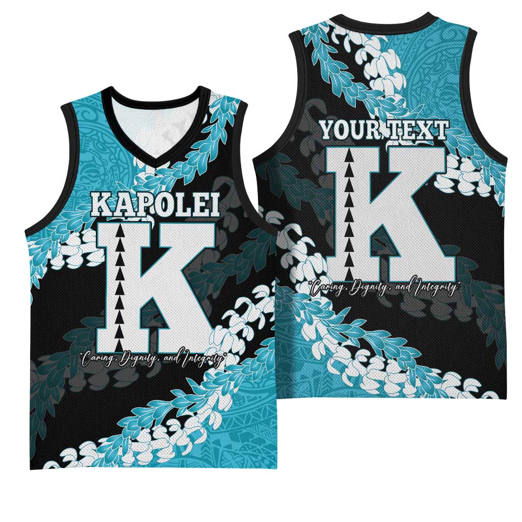 Personalized Kapolei Hawaii High School Basketball Jersey Puakenikeni Lei Hawaiian Pattern LT14 - Polynesian Pride