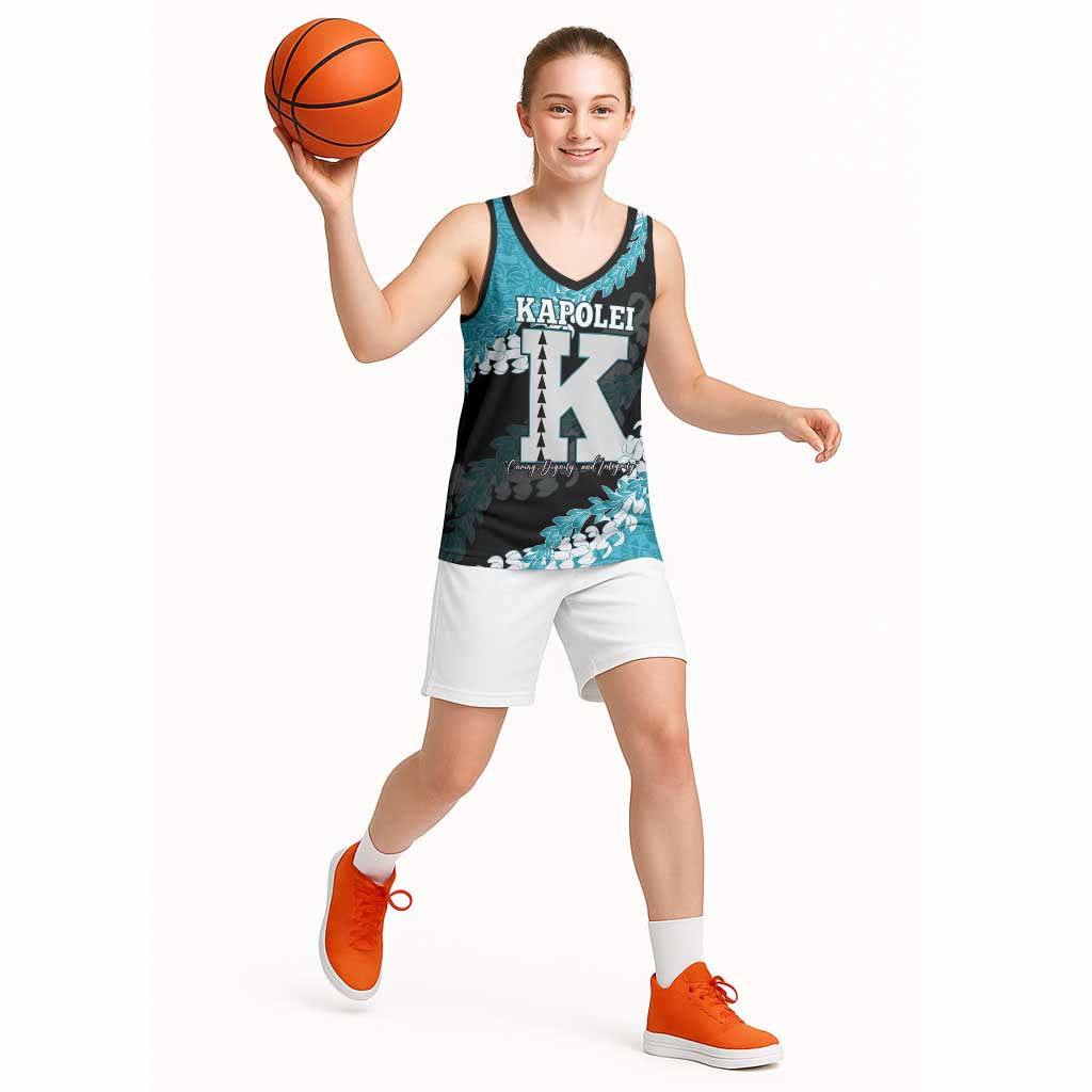 Personalized Kapolei Hawaii High School Basketball Jersey Puakenikeni Lei Hawaiian Pattern LT14 - Polynesian Pride