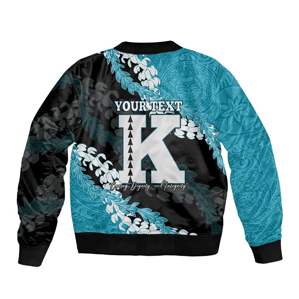 Personalized Kapolei Hawaii High School Bomber Jacket Puakenikeni Lei Hawaiian Pattern LT14 - Polynesian Pride
