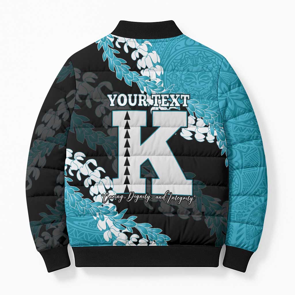Personalized Kapolei Hawaii High School Bomber Puffer Jacket Puakenikeni Lei Hawaiian Pattern LT14 - Polynesian Pride
