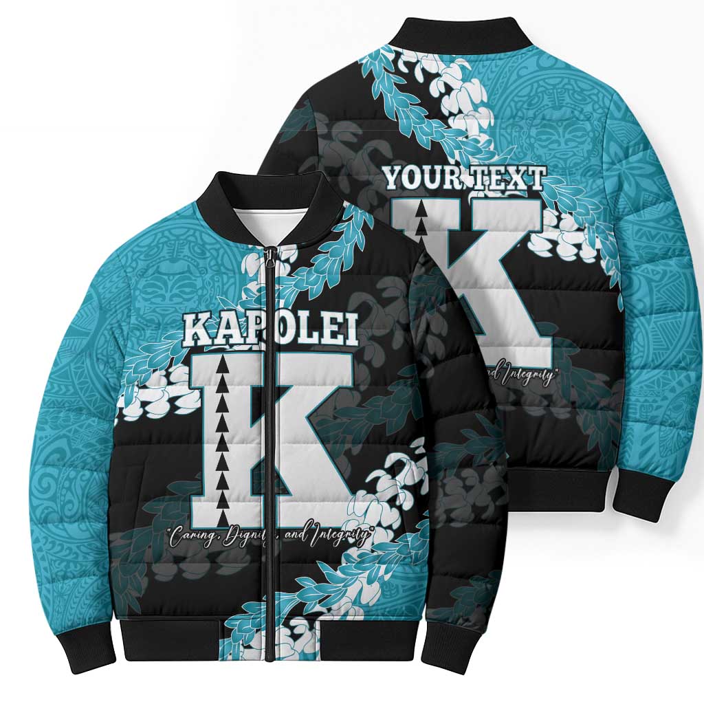 Personalized Kapolei Hawaii High School Bomber Puffer Jacket Puakenikeni Lei Hawaiian Pattern LT14 - Polynesian Pride