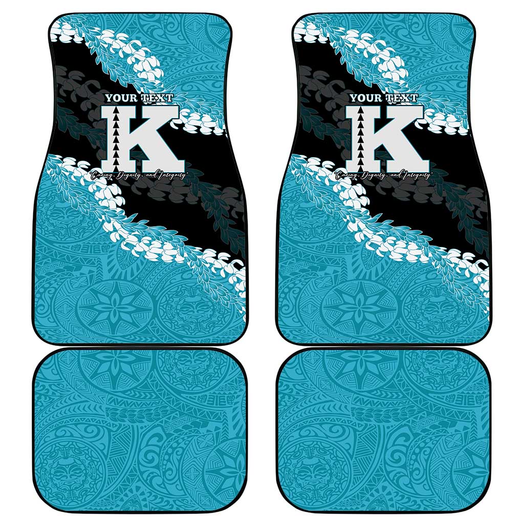 Personalized Kapolei Hawaii High School Car Mats Puakenikeni Lei Hawaiian Pattern LT14 - Polynesian Pride