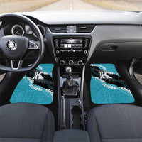 Personalized Kapolei Hawaii High School Car Mats Puakenikeni Lei Hawaiian Pattern LT14 Set 2pcs - Front Teal - Polynesian Pride