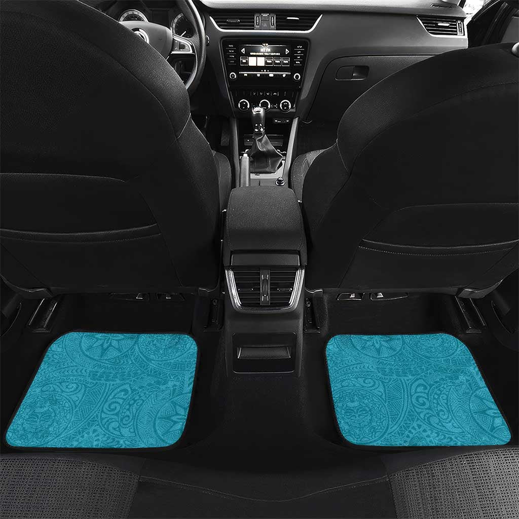 Personalized Kapolei Hawaii High School Car Mats Puakenikeni Lei Hawaiian Pattern LT14 Set 2pcs - Back Teal - Polynesian Pride