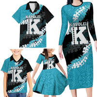 Personalized Kapolei Hawaii High School Family Matching Long Sleeve Bodycon Dress and Hawaiian Shirt Puakenikeni Lei Hawaiian Pattern LT14 - Polynesian Pride