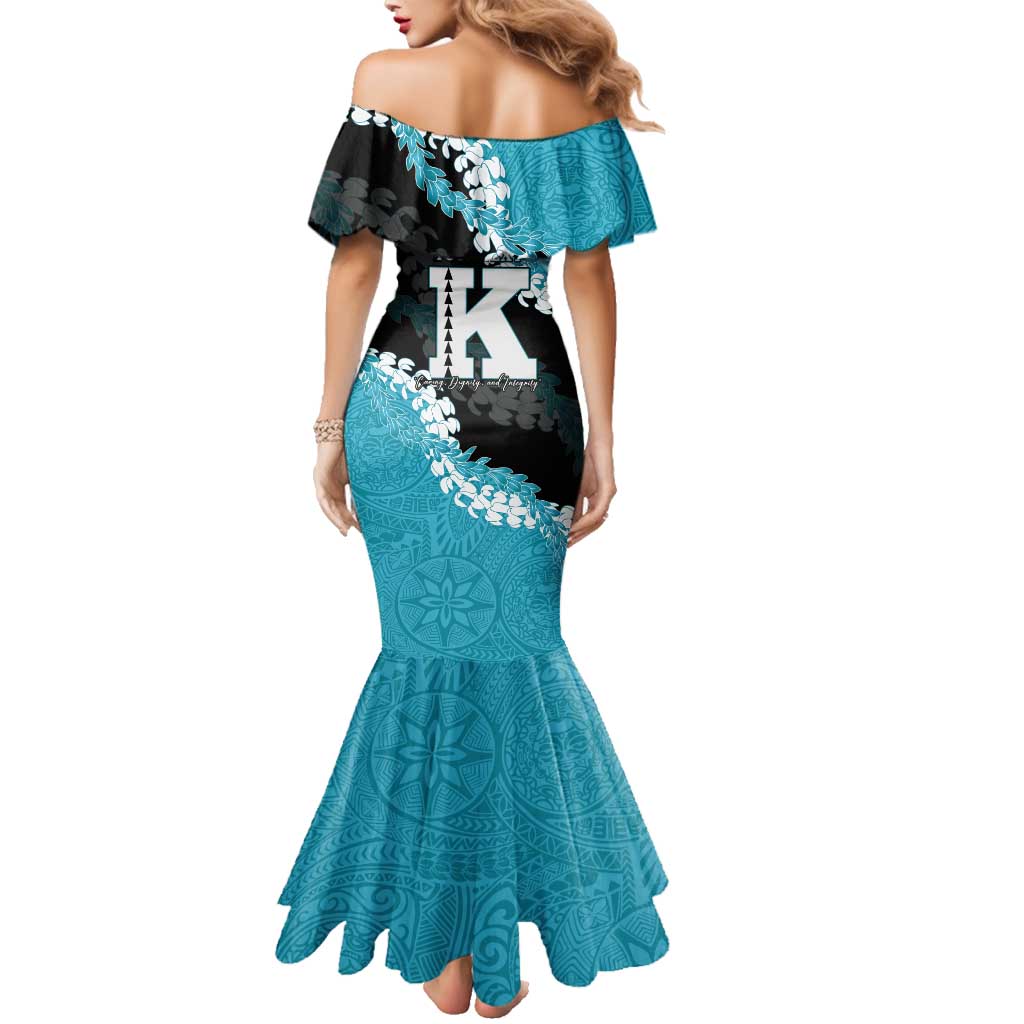 Personalized Kapolei Hawaii High School Family Matching Mermaid Dress and Hawaiian Shirt Puakenikeni Lei Hawaiian Pattern - Polynesian Pride