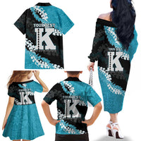 Personalized Kapolei Hawaii High School Family Matching Off The Shoulder Long Sleeve Dress and Hawaiian Shirt Puakenikeni Lei Hawaiian Pattern LT14 - Polynesian Pride