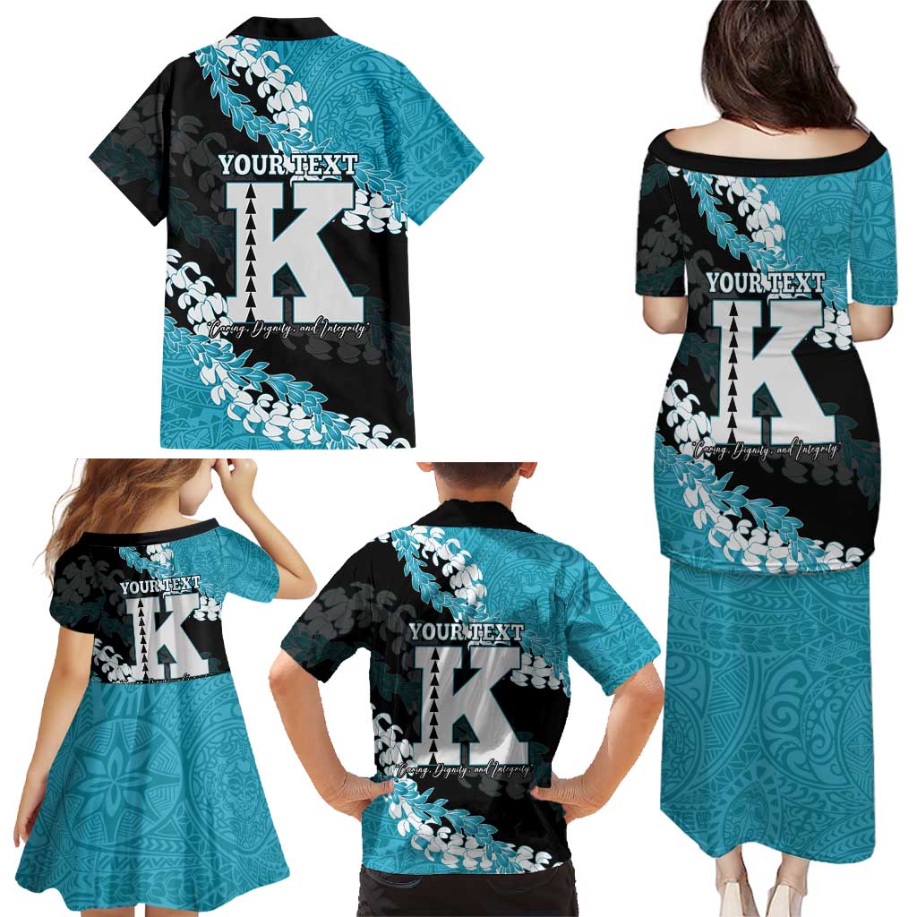 Personalized Kapolei Hawaii High School Family Matching Puletasi and Hawaiian Shirt Puakenikeni Lei Hawaiian Pattern LT14 - Polynesian Pride
