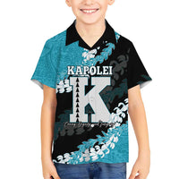 Personalized Kapolei Hawaii High School Family Matching Puletasi and Hawaiian Shirt Puakenikeni Lei Hawaiian Pattern LT14 Son's Shirt Teal - Polynesian Pride