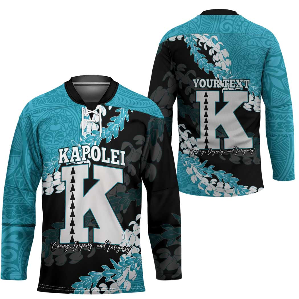Personalized Kapolei Hawaii High School Hockey Jersey Puakenikeni Lei Hawaiian Pattern LT14 - Polynesian Pride