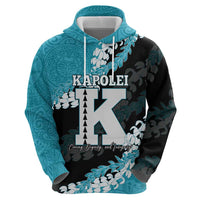 Personalized Kapolei Hawaii High School Hoodie Puakenikeni Lei Hawaiian Pattern - Polynesian Pride