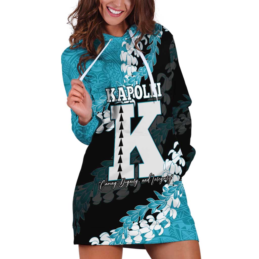 Personalized Kapolei Hawaii High School Hoodie Dress Puakenikeni Lei Hawaiian Pattern - Polynesian Pride