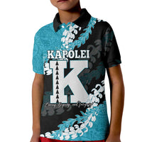 Personalized Kapolei Hawaii High School Kid Polo Shirt Puakenikeni Lei Hawaiian Pattern - Polynesian Pride