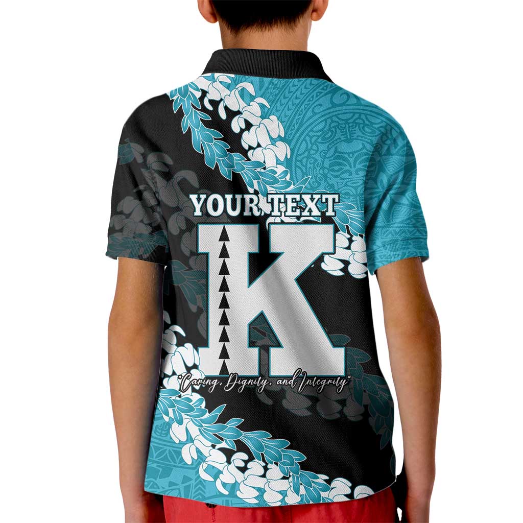 Personalized Kapolei Hawaii High School Kid Polo Shirt Puakenikeni Lei Hawaiian Pattern - Polynesian Pride