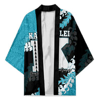 Personalized Kapolei Hawaii High School Kimono Puakenikeni Lei Hawaiian Pattern LT14 Unisex Teal - Polynesian Pride