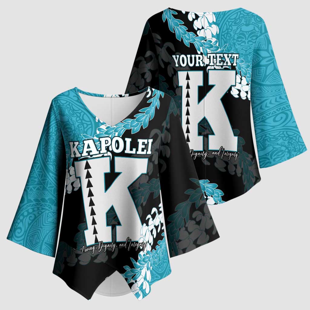 Personalized Kapolei Hawaii High School Kimono Sleeve Blouse Puakenikeni Lei Hawaiian Pattern LT14 - Polynesian Pride
