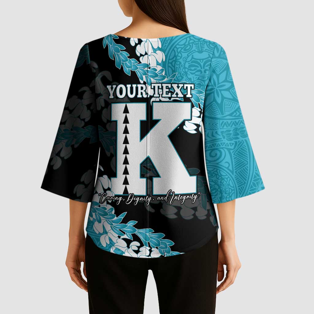 Personalized Kapolei Hawaii High School Kimono Sleeve Blouse Puakenikeni Lei Hawaiian Pattern LT14 - Polynesian Pride
