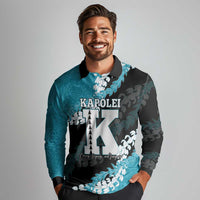 Personalized Kapolei Hawaii High School Long Sleeve Polo Shirt Puakenikeni Lei Hawaiian Pattern - Polynesian Pride