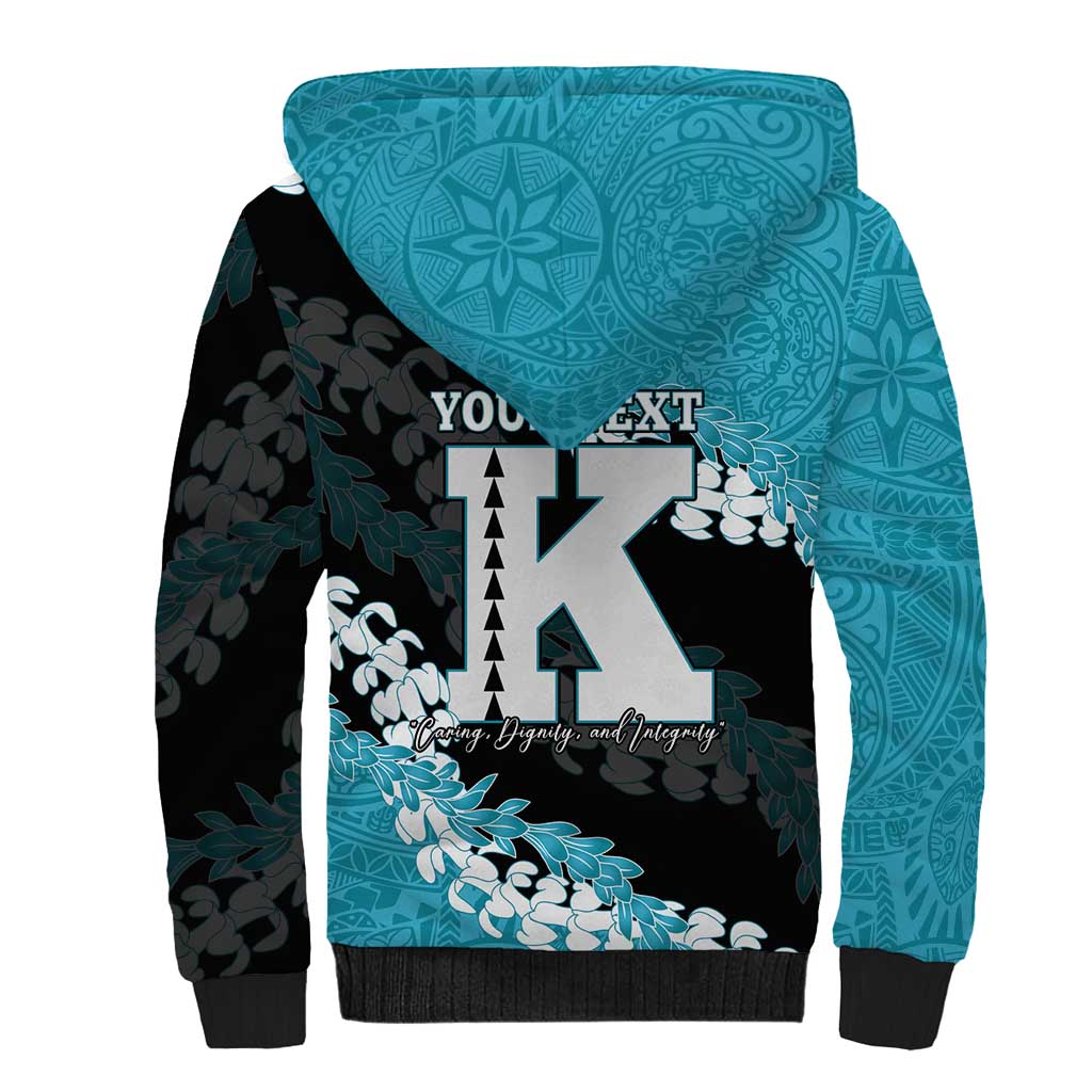 Personalized Kapolei Hawaii High School Sherpa Hoodie Puakenikeni Lei Hawaiian Pattern LT14 - Polynesian Pride