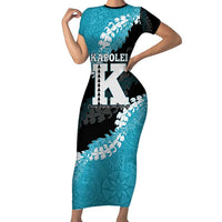 Personalized Kapolei Hawaii High School Short Sleeve Bodycon Dress Puakenikeni Lei Hawaiian Pattern - Polynesian Pride