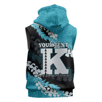 Personalized Kapolei Hawaii High School Sleeveless Hoodie Puakenikeni Lei Hawaiian Pattern LT14 - Polynesian Pride