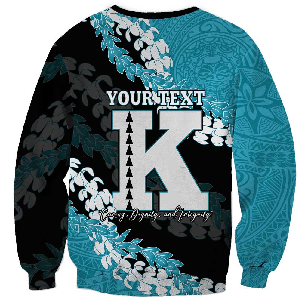 Personalized Kapolei Hawaii High School Sweatshirt Puakenikeni Lei Hawaiian Pattern LT14 - Polynesian Pride