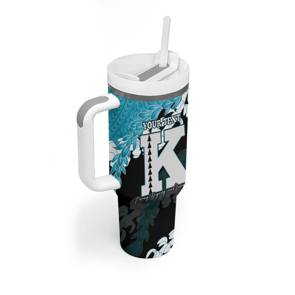 Personalized Kapolei Hawaii High School Tumbler With Handle Puakenikeni Lei Hawaiian Pattern LT14 - Polynesian Pride