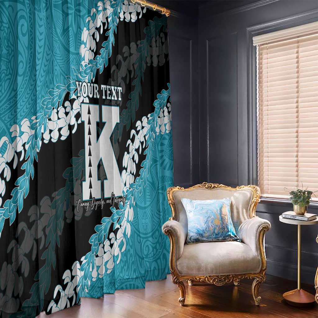 Personalized Kapolei Hawaii High School Window Curtain Puakenikeni Lei Hawaiian Pattern LT14 - Polynesian Pride