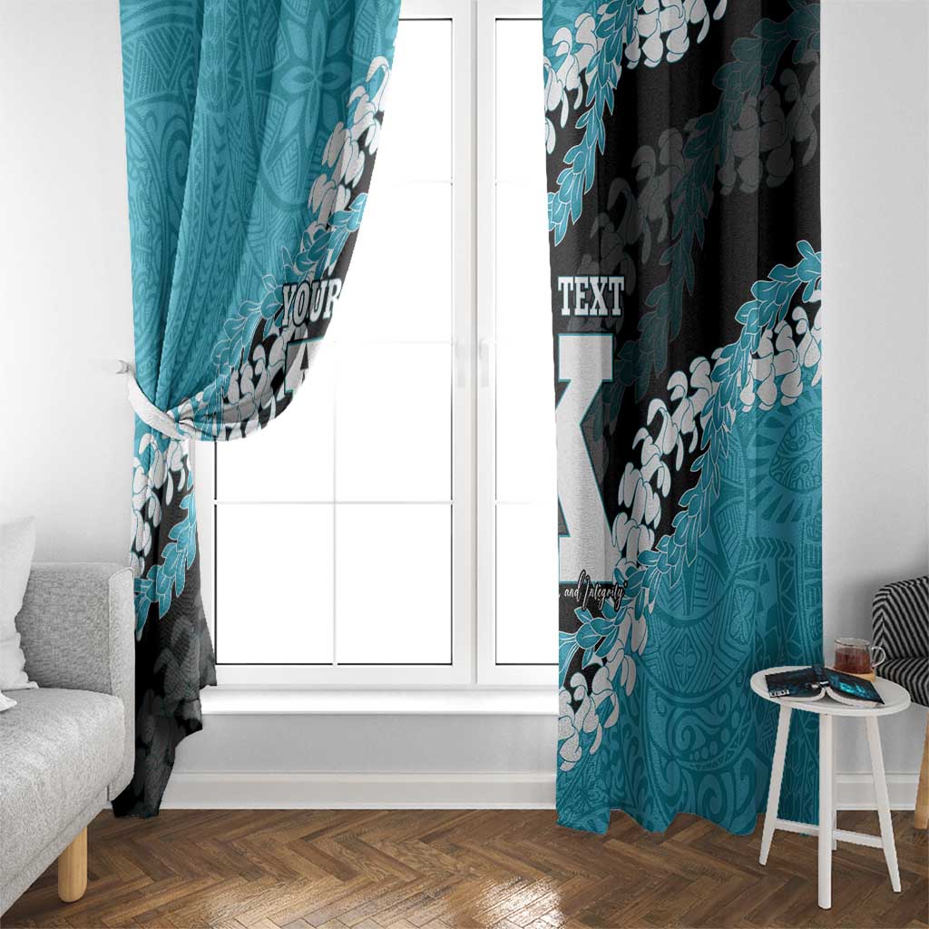 Personalized Kapolei Hawaii High School Window Curtain Puakenikeni Lei Hawaiian Pattern LT14 - Polynesian Pride