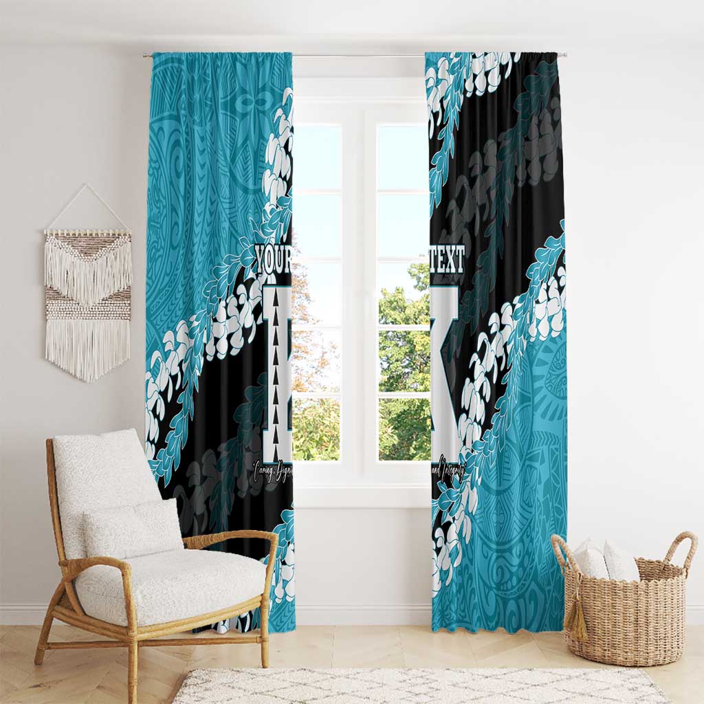 Personalized Kapolei Hawaii High School Window Curtain Puakenikeni Lei Hawaiian Pattern LT14 - Polynesian Pride