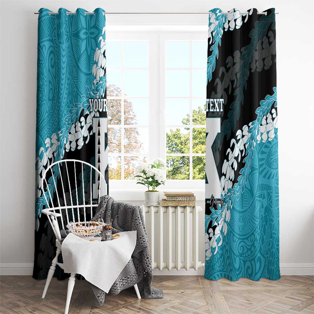 Personalized Kapolei Hawaii High School Window Curtain Puakenikeni Lei Hawaiian Pattern LT14 - Polynesian Pride